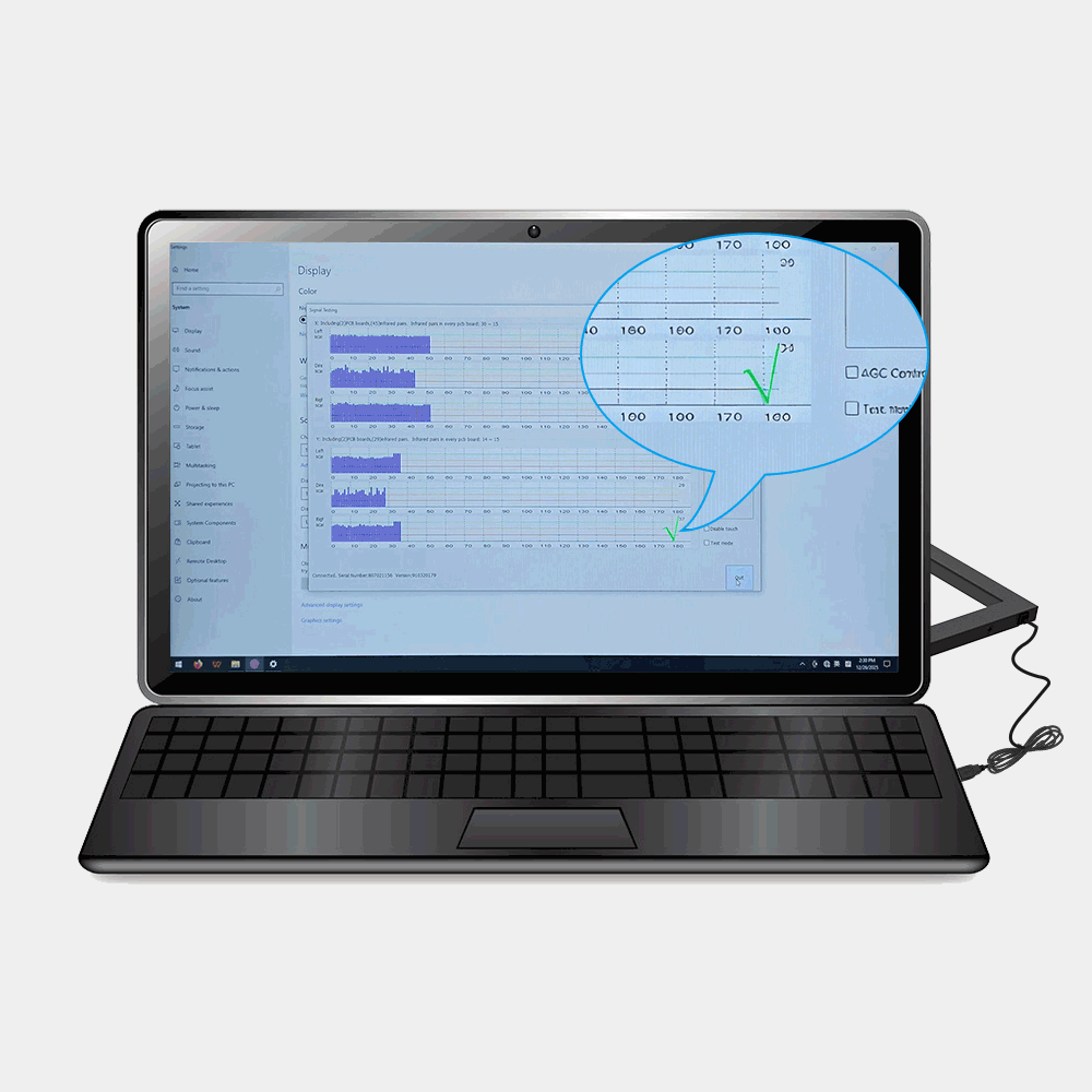Установите инфракрасный сенсорный экран TK следующим образом: