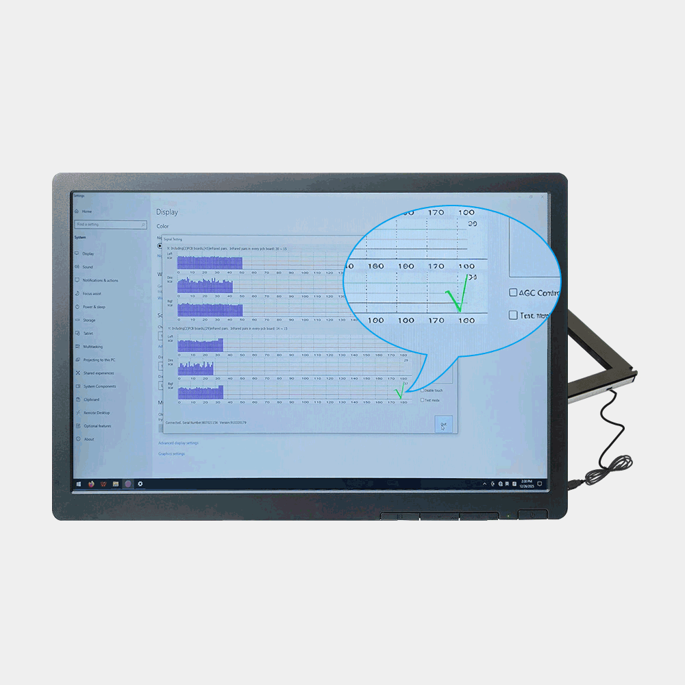Установите инфракрасный сенсорный экран TE следующим образом: